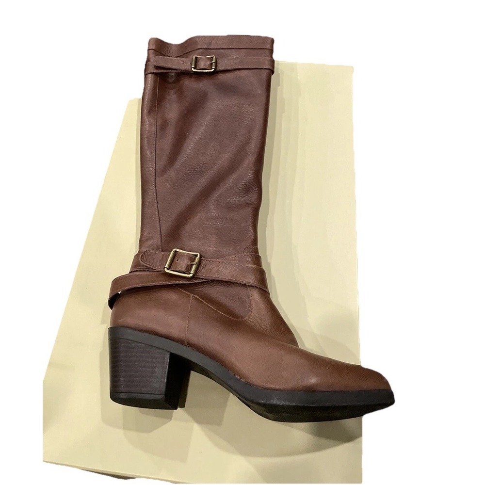 Mossimo Supply Women's Sz 10 Brown Leather Round Toe Boots 2014 Riding Clean